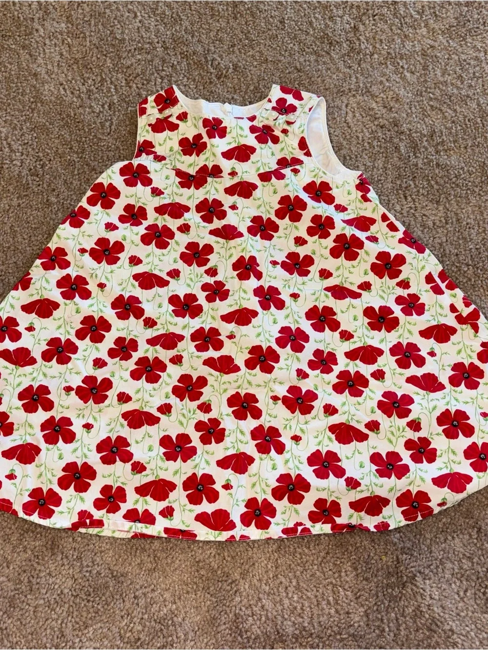Gymboree 18/24 White Dress with Red Floral Print
